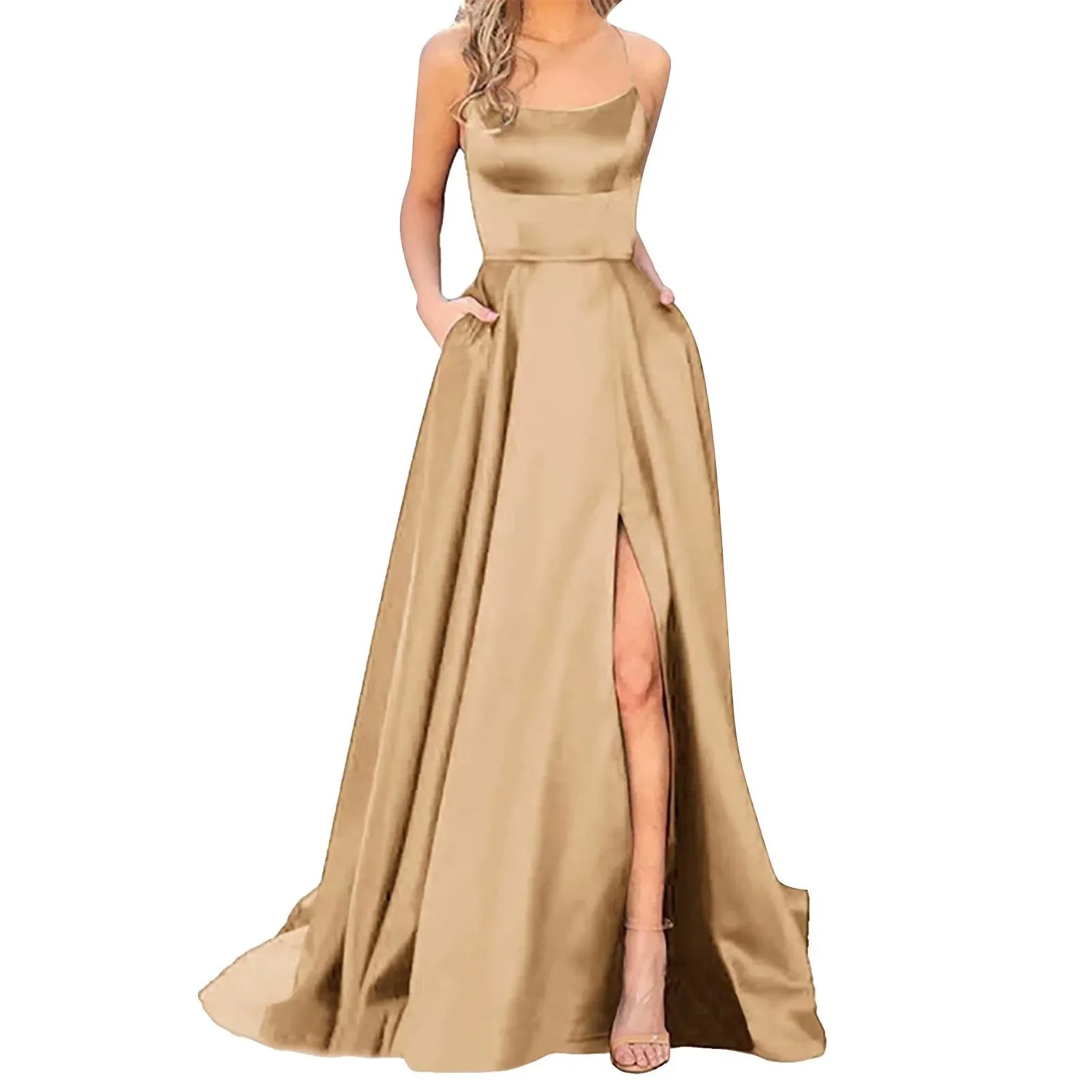 2024 New Women Dress Elegant Vintage Ladies Backless Long Dresses Wine Party Prom Wedding Floor Length Evening Dress For Women