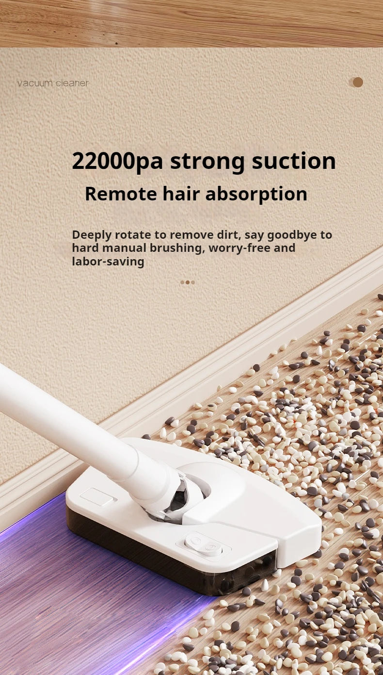 2-in-1 Cordless Vacuum & Mop – 22000Pa, 130° Multi-Angle, HEPA Filter, Pet Hair