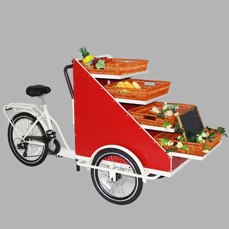 Electric Mobile Tricycle Food Display Bike Cart – Coffee & Hot Dog Vendor Bike