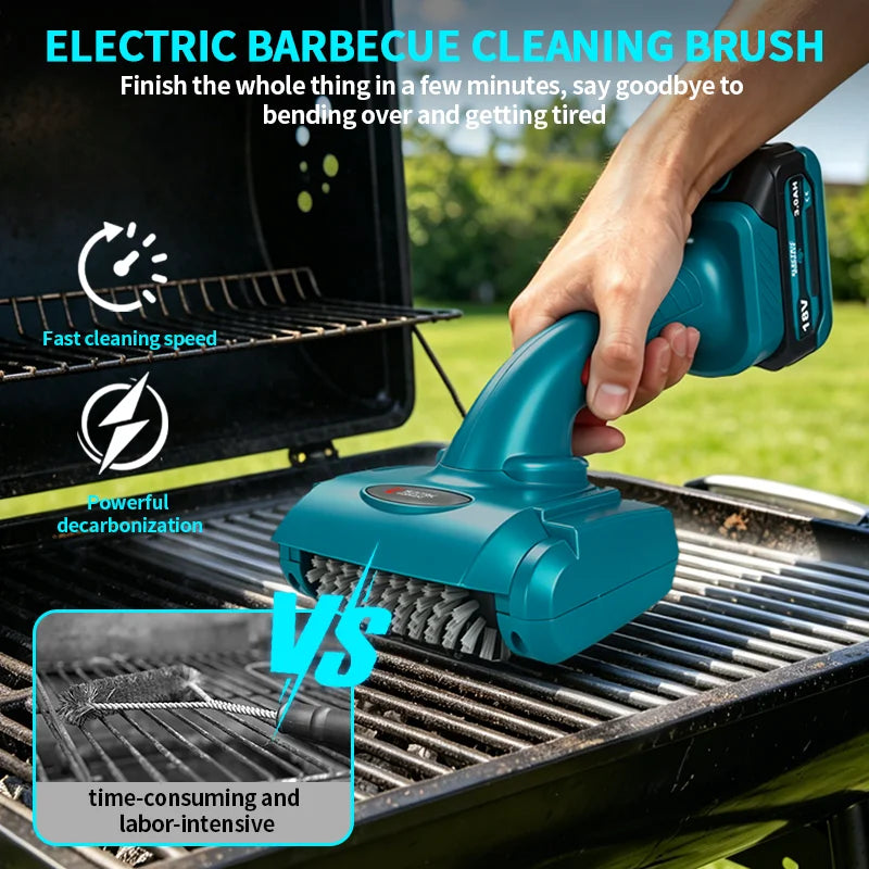 Electric BBQ Grill Cleaner – Cordless 18V Power Grill Brush for Gas Grills, Charcoal & Cast Iron