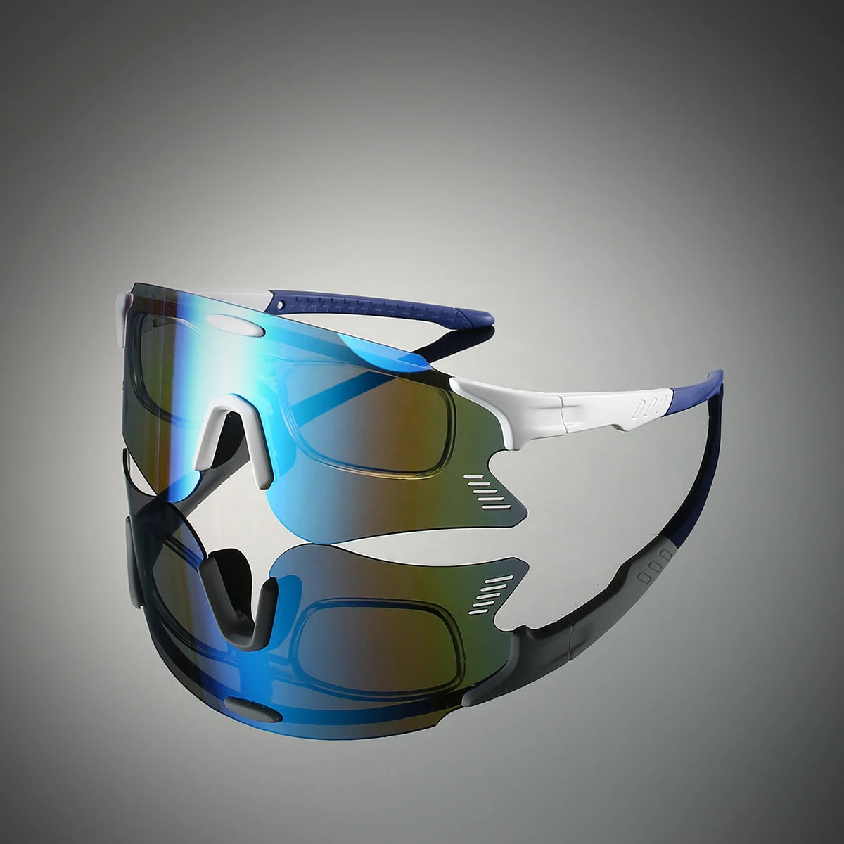 KAMMPT Oversized Sports Cycling Sunglasses | Mirror Anti-UV Windproof Protective Shades for Men & Women