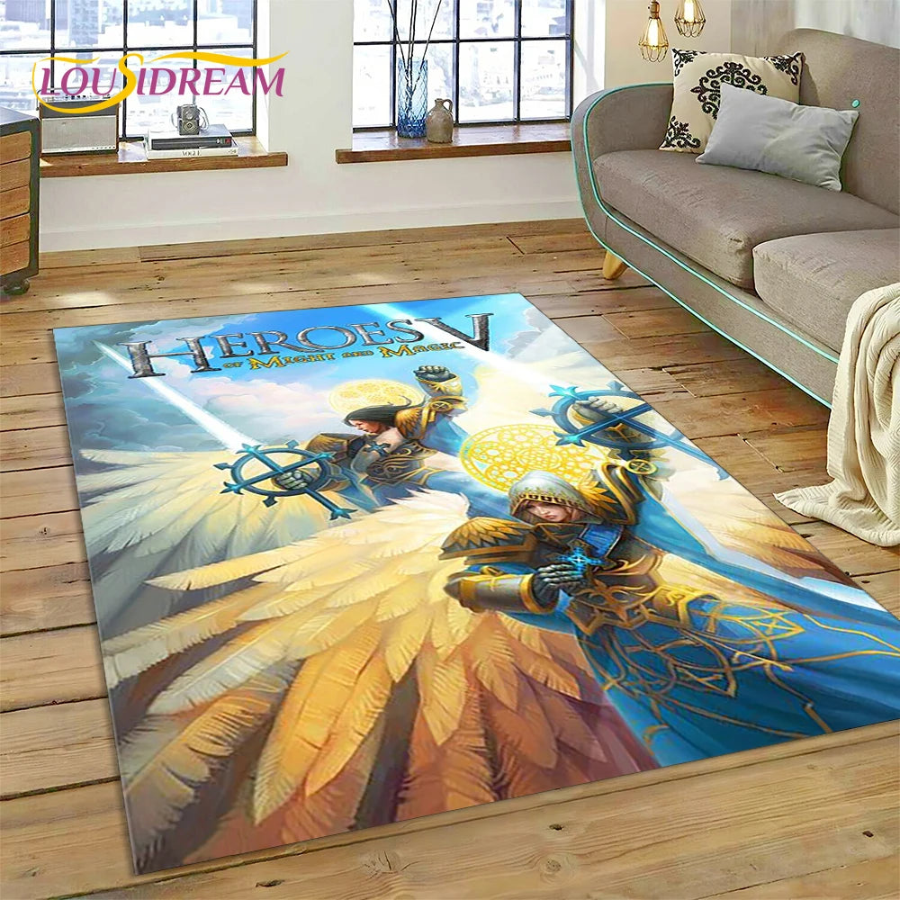 Heroes of Might & Magic Retro Gaming Rug – Non-Slip Floor Mat for Living Room, Bedroom & Sofa, 27 Designs & 9 Sizes