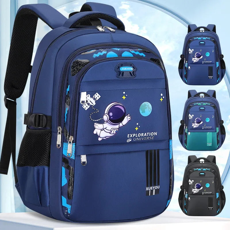 Astronaut Kids School Backpack – Waterproof Oxford Cartoon Book Bag for Boys & Girls Ages 2–16