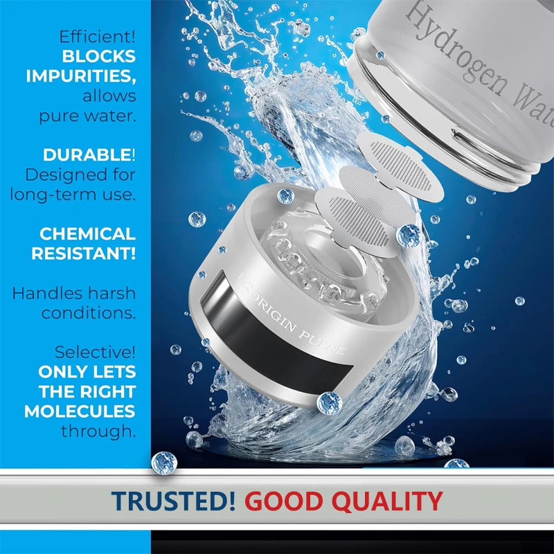 Hydrogen Water Bottle Generator — 9000 PPB, 3-in-1 Portable Water Ionizer