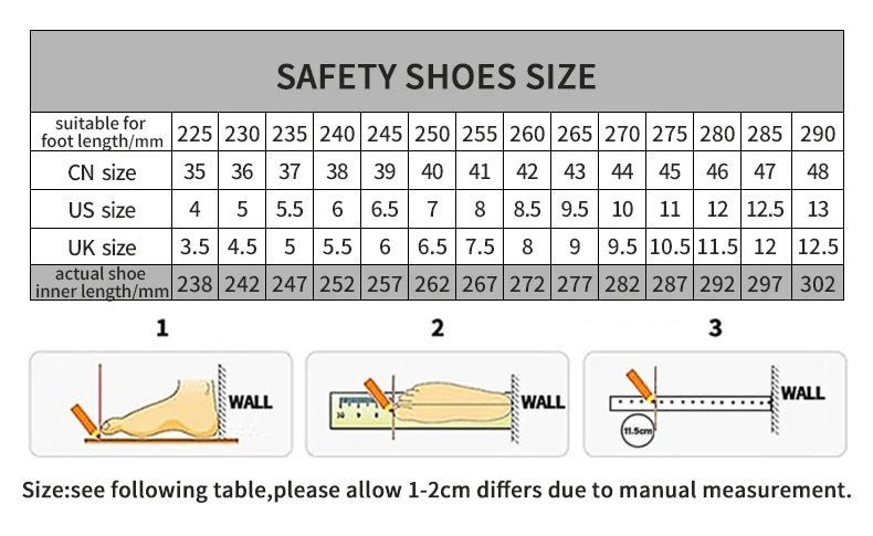 Men's Steel Toe Safety Work Boots — Anti-Smash Indestructible Tactical Work Sneakers