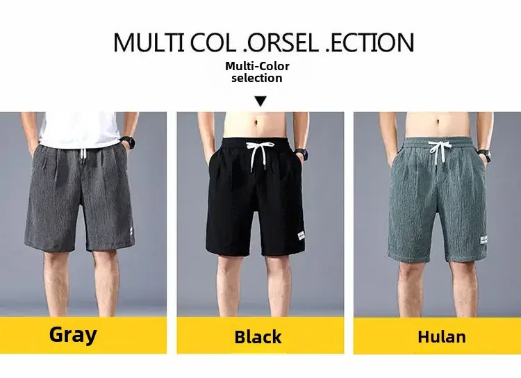 Men's Ice Silk Casual Loose Shorts — Summer Big Pants Comfortable Outerwear