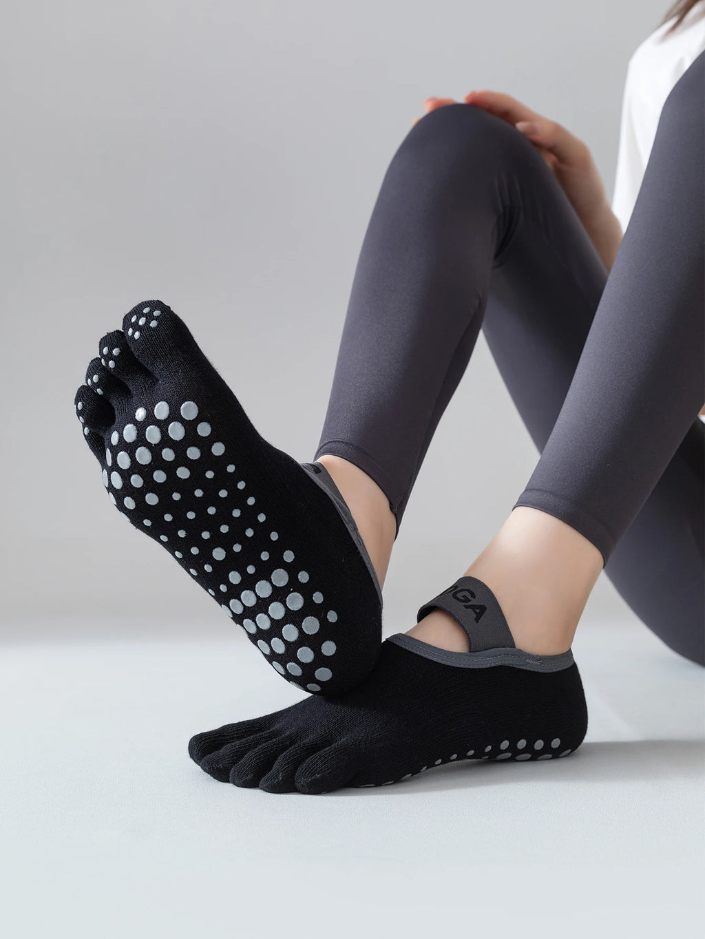 Women's Five-Toe Yoga Socks – Anti-Slip Grip