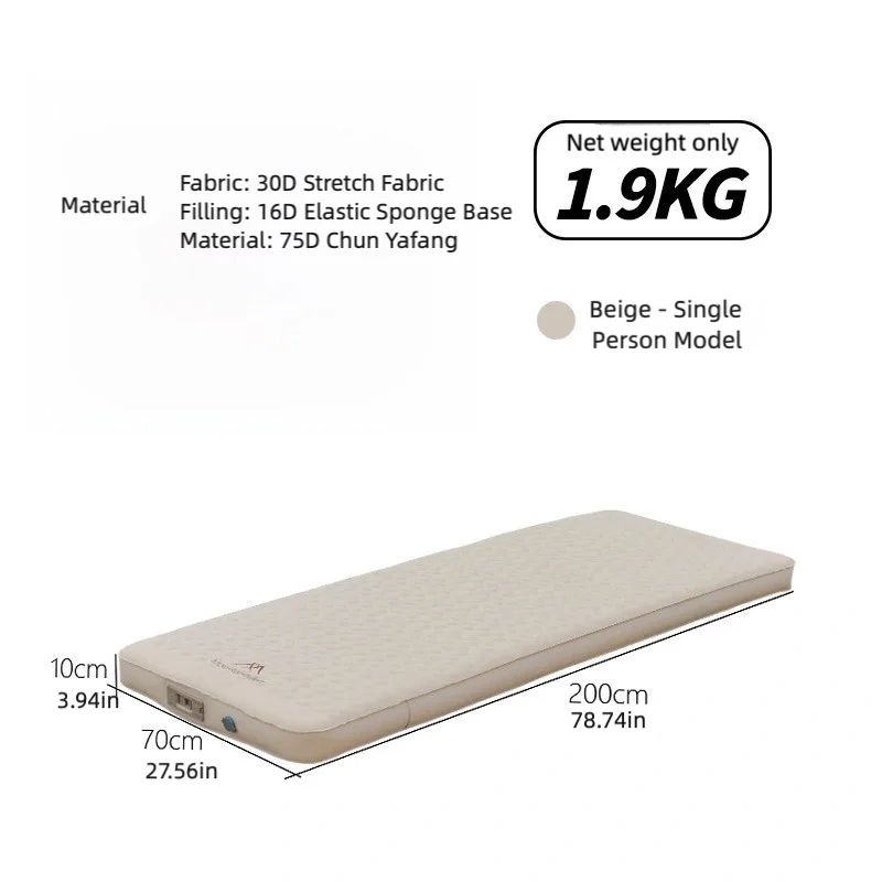 Double Self-Inflating Camping Mattress – Compact Folding Waterproof Outdoor Pad for 2
