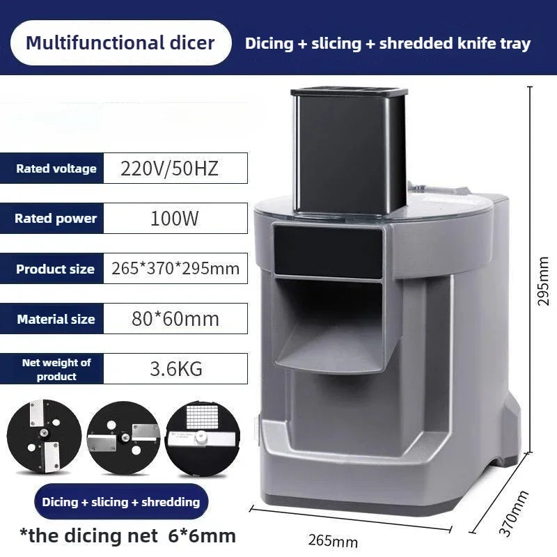 3-in-1 Commercial Food Processor & Vegetable Slicer – Electric Slicing, Shredding & Dicing Machine, 110V/220V