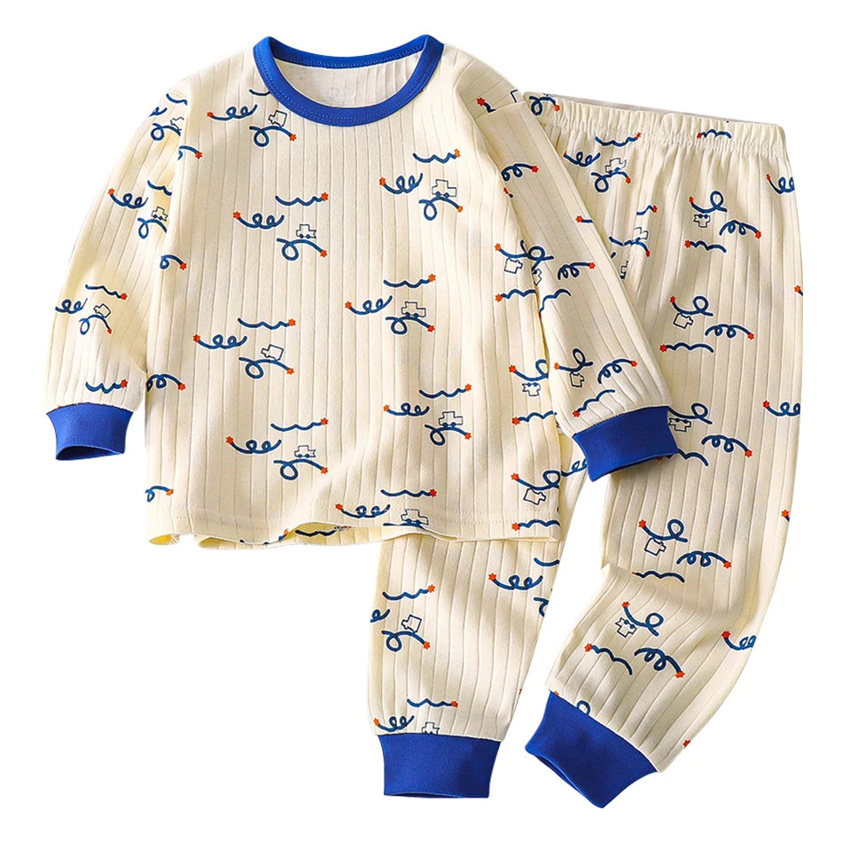 Kids' Casual Autumn Long Sleeve Cartoon Pajamas Set | Soft Comfortable Sleepwear Boys & Girls