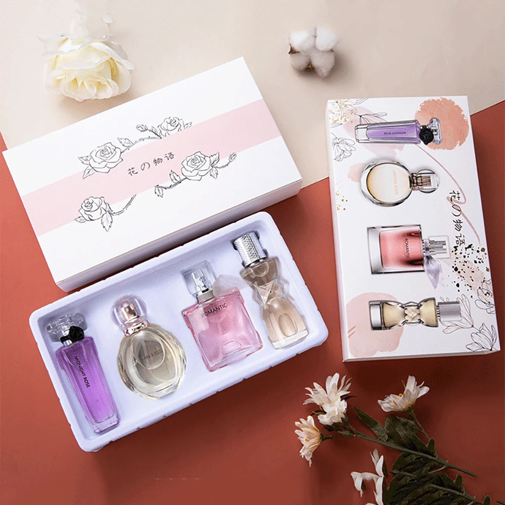Women’s Floral Pheromone Fragrance Gift Box Set 105ml – 4-Piece Feminine Charm Spray Collection