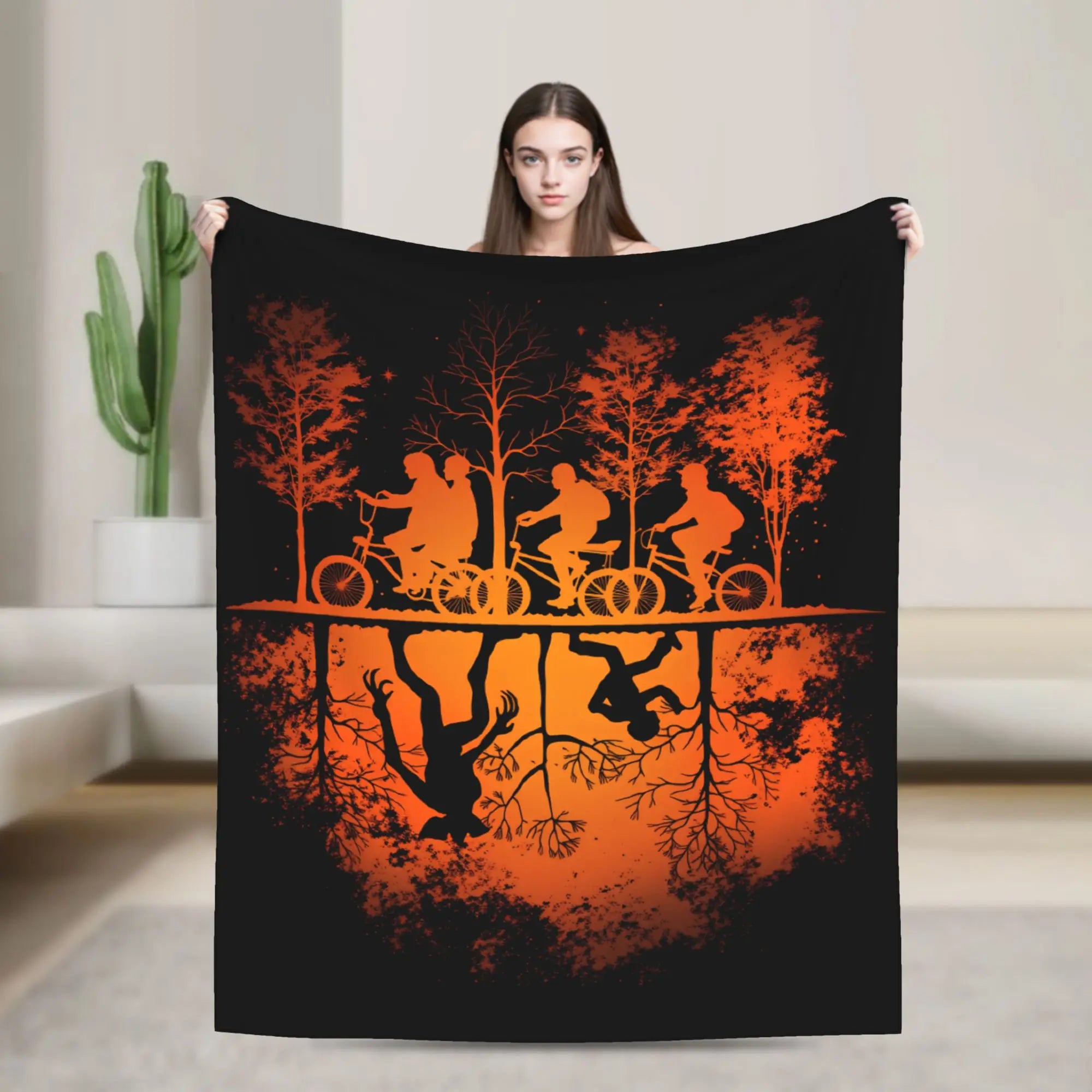 Stranger Things Alphabet Lights Flannel Throw Blanket – Soft, Anti-Pilling, 4 Sizes