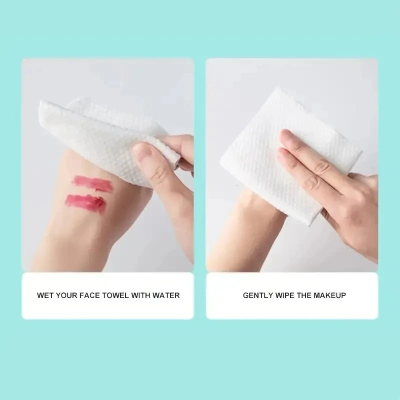 Soft. Pure. Disposable. — 100% Cotton Face Towels | 100 Count, Makeup Removing Wipes, Deep Cleansing, Skin-Safe, 15x20cm