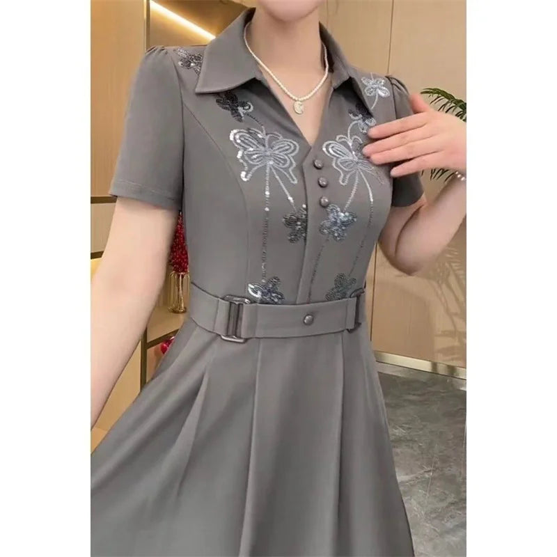 High-End Sequin Long Dress — Western Style Elegant Slim Maxi Dress for Women, Multiple Colors & Sizes
