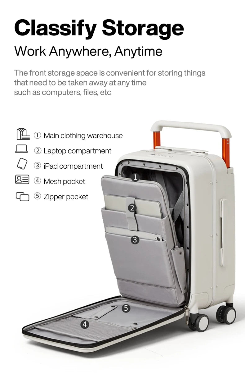 Mixi Front-Pocket Laptop Suitcase – PC Aluminum Frame
