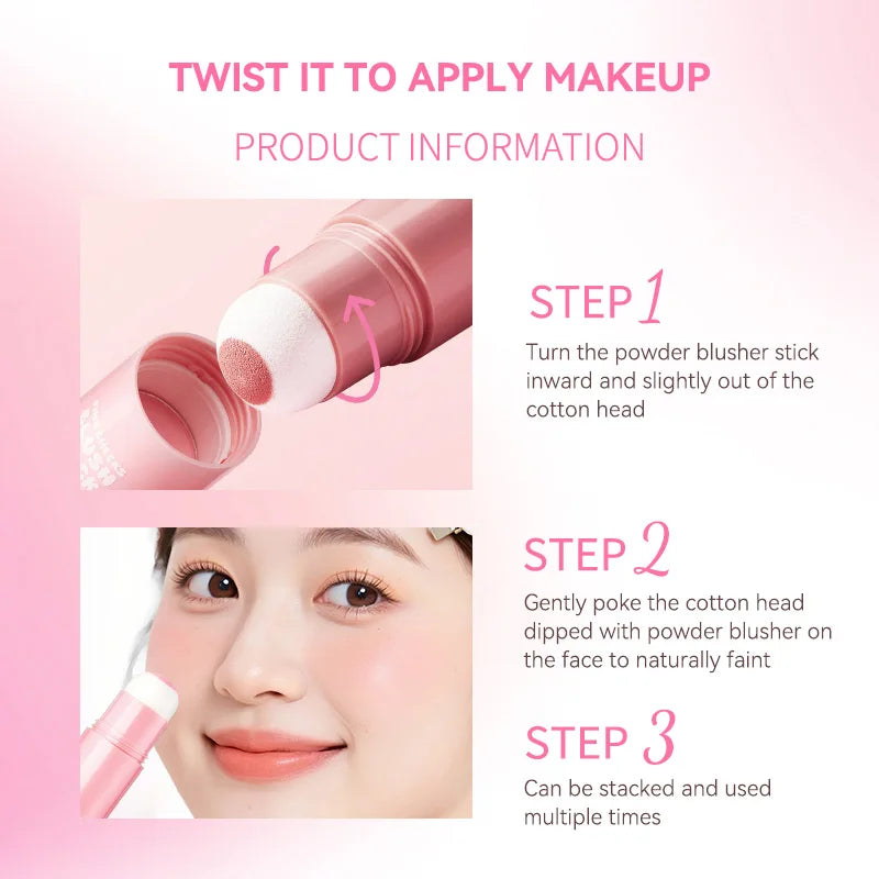 Korean Pink Two-Ball Blush Sponge Applicator — Instant Glow