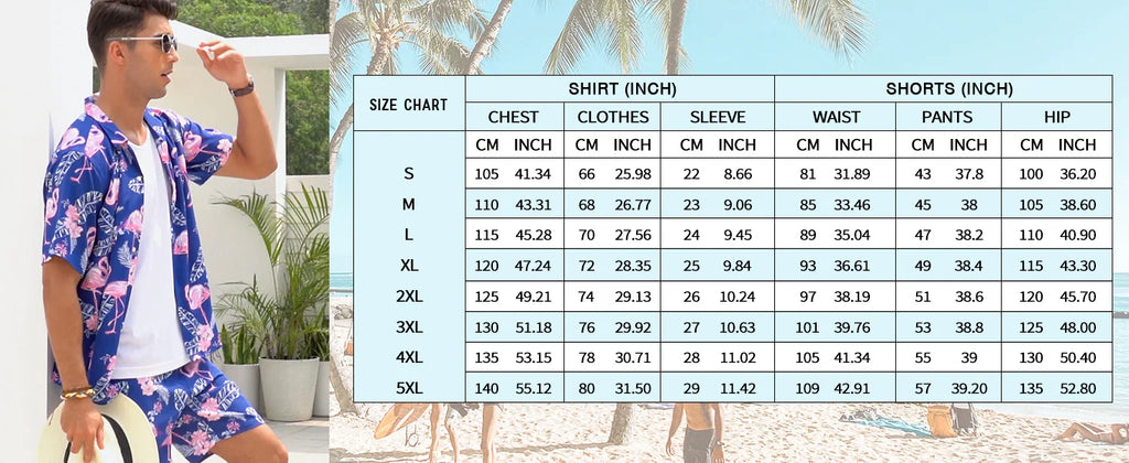 Men's Solid Color Button-Down Shirt & Drawstring Shorts Set – Hawaiian Beach 2-Piece