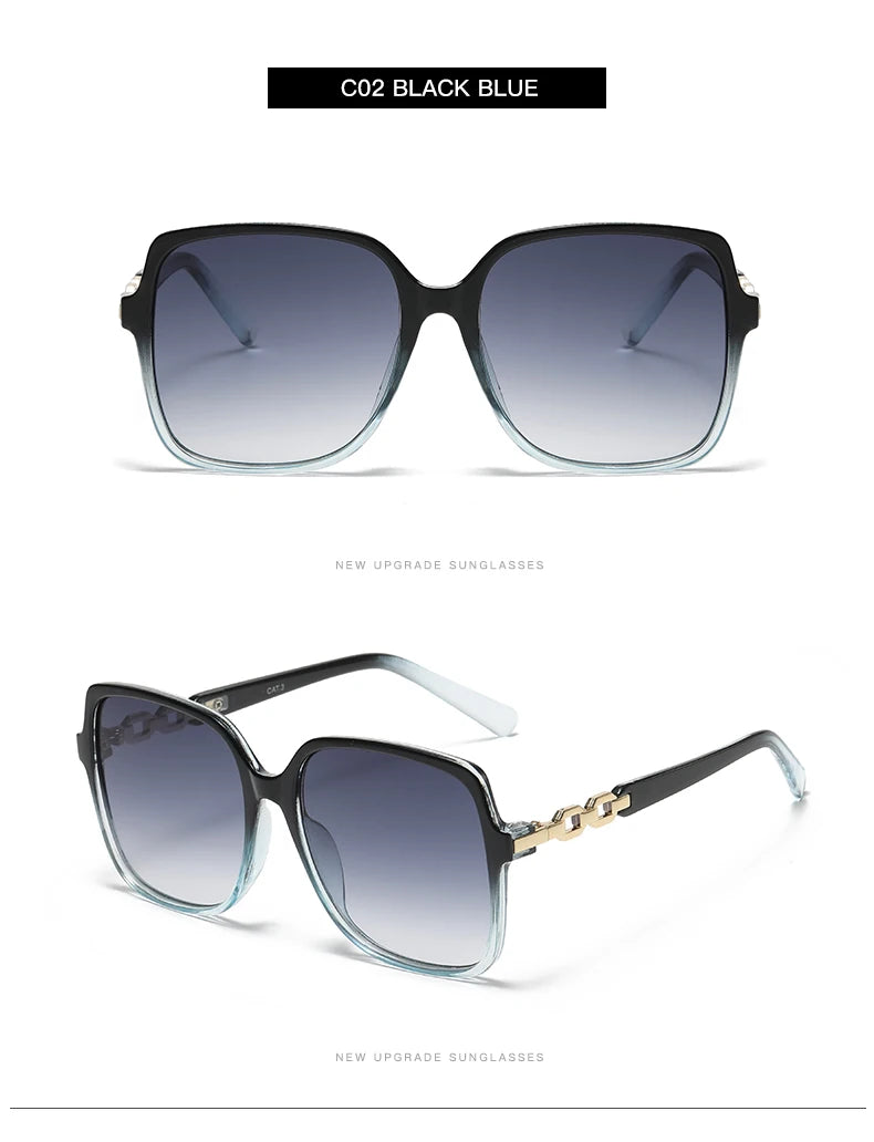 Women's Fashion Square Cycling Sunglasses | Big Frame Colorful Gradient Outdoor Shades