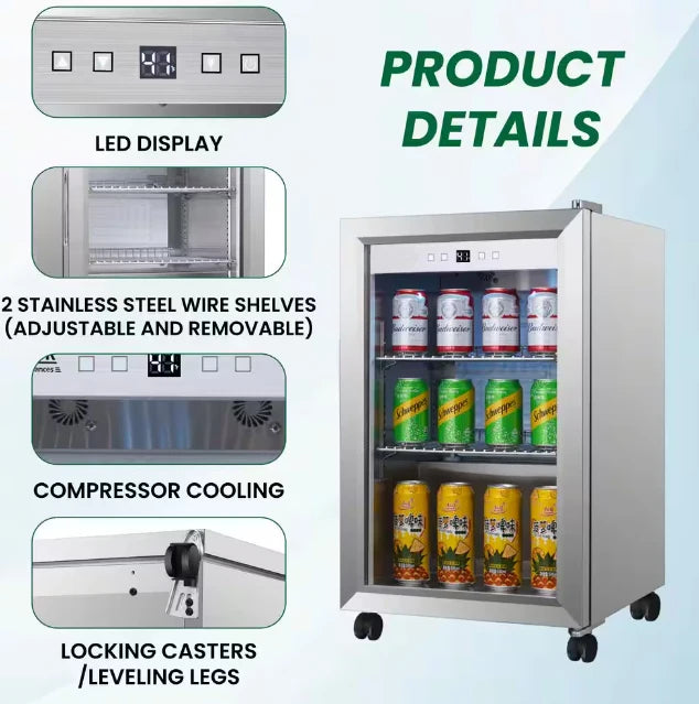 Electric Wine Cooler Outdoor Refrigerator — 63L Waterproof Lockable Lid for Drinks, Wine & Tea