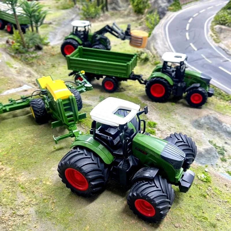 Large Scale Farm Tractor Toy Playset with Trailer & Accessories – DIY Farmer Transport Set
