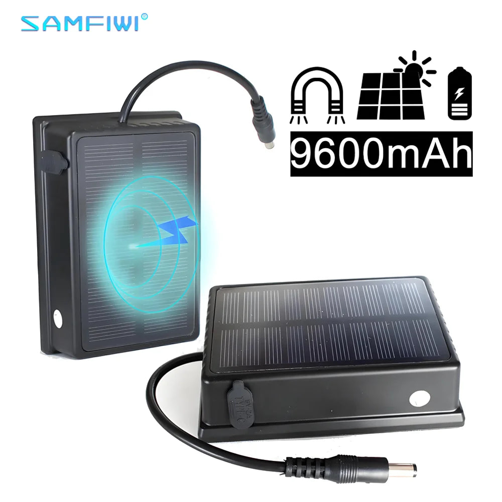 Magnetic Solar Rechargeable Power Bank 9600mAh – Waterproof Battery for Truck, RV & Wireless Backup Camera 12–24V