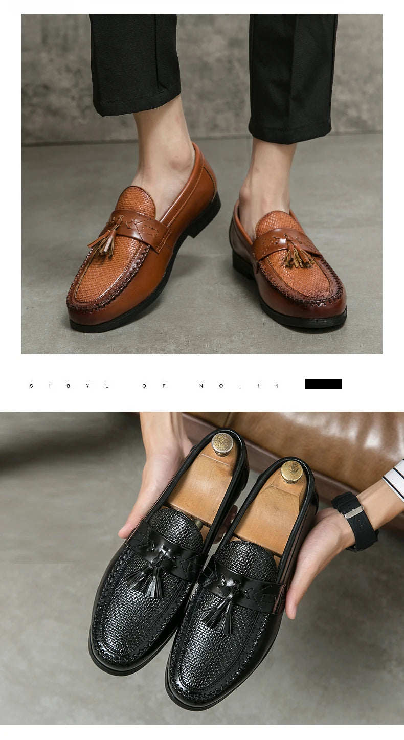 Men's Pointed-Toe Slip-On Dress Loafers