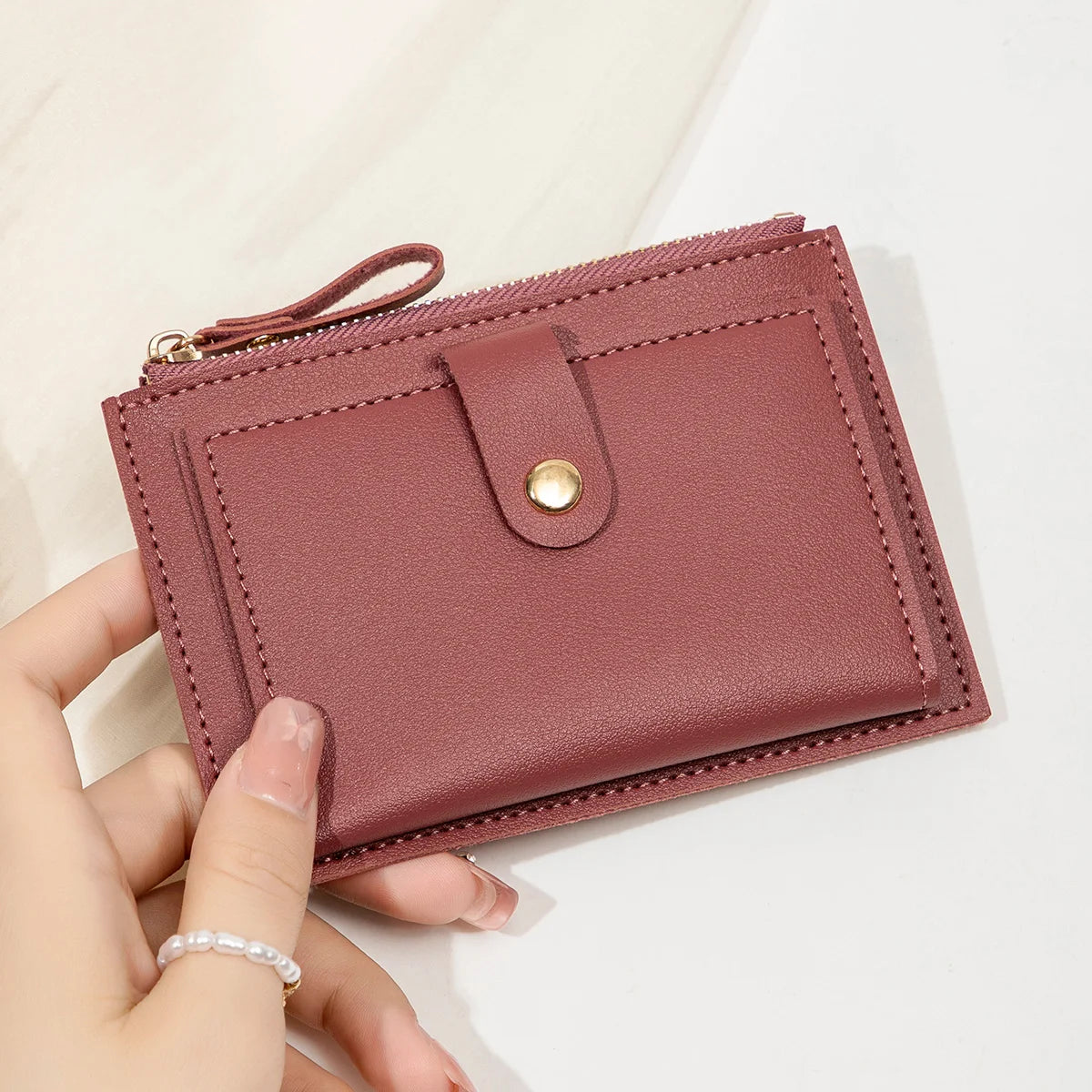 Minimalist Ultra-Thin PU Leather Women's Wallet – Short Zero Wallet & Credit Card Holder in 5 Colors