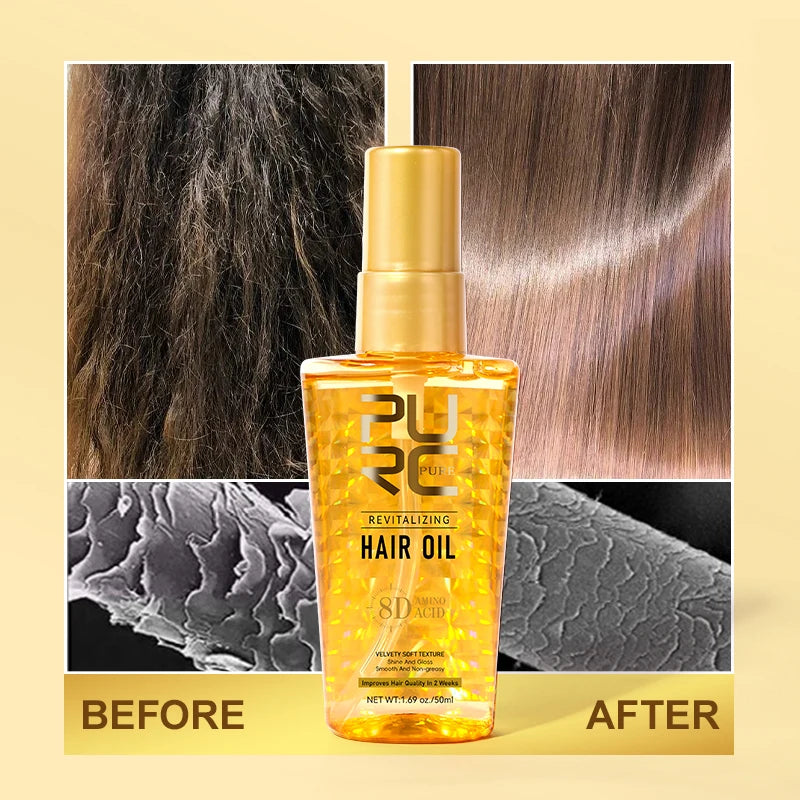 PURC Smoothing Hair Oil Shining Argan Oil Nourishing Soft Repair Damaged Frizz Hair Serum Scalp Treatment Hair Care Products