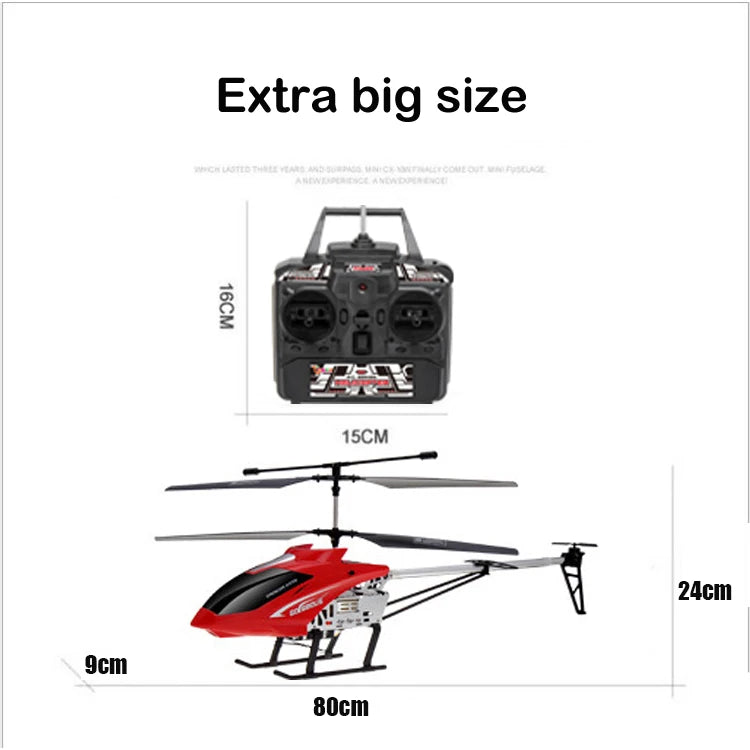 80cm Large 3.5CH RC Helicopter – Extra Durable Remote Control Aircraft for Kids & Outdoor Use