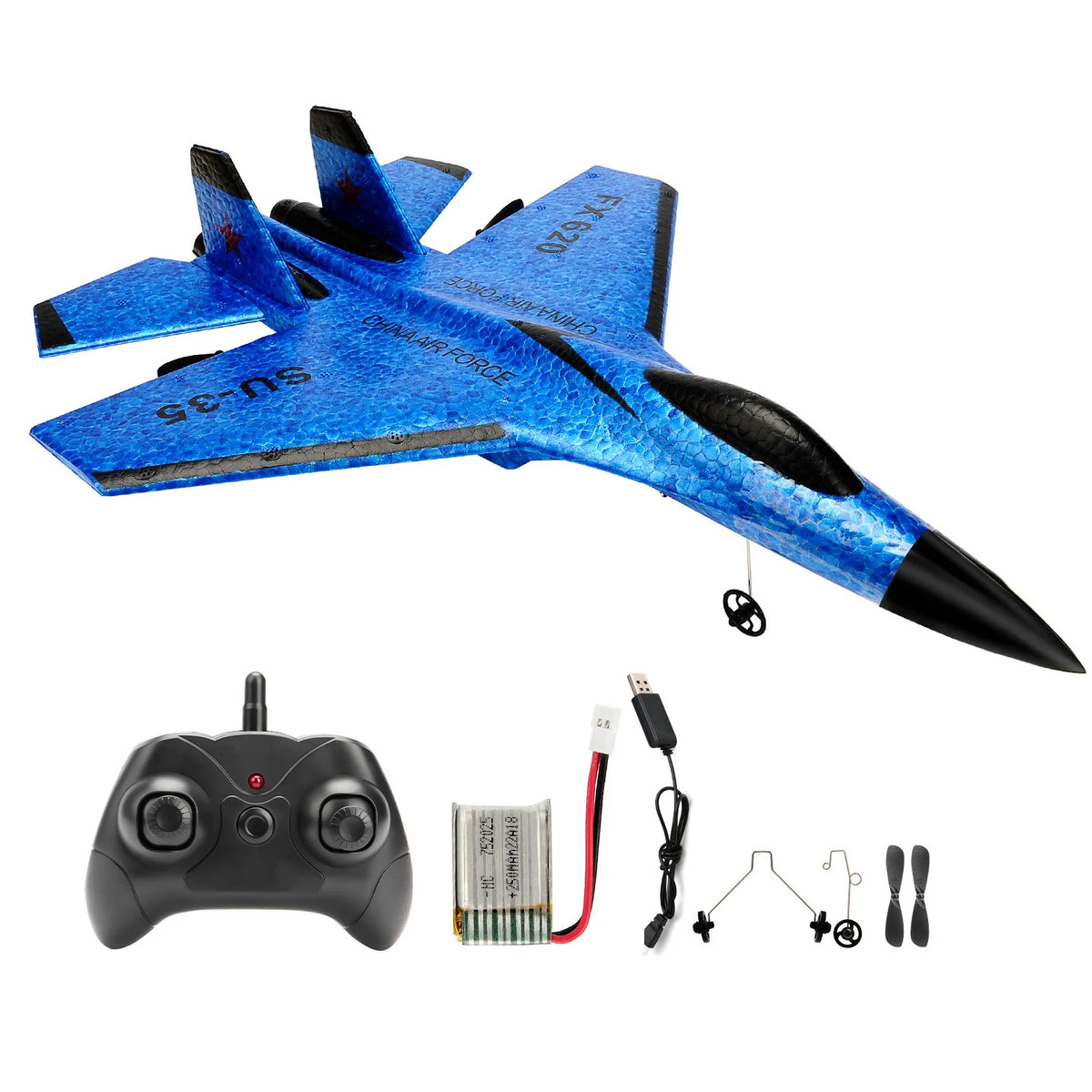 SU35 RC Glider Airplane – 2.4G Remote Control Fighter Plane with LED Lights for Kids