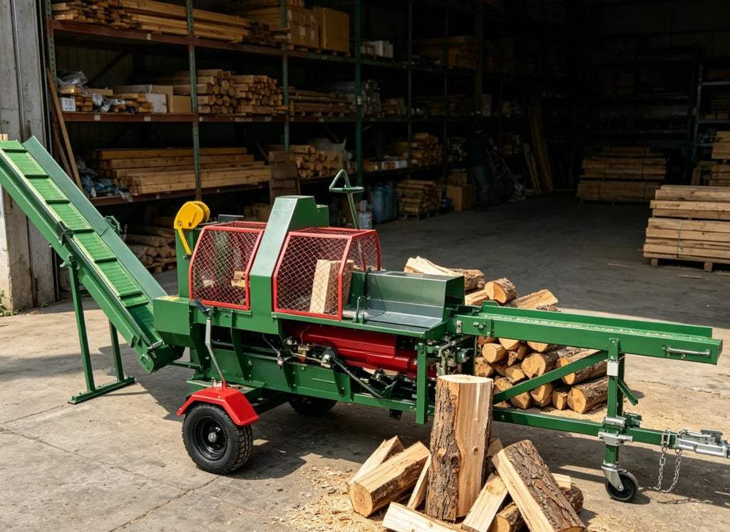 45-Ton Hydraulic Firewood Processor – Heavy Duty Log Splitter & Cutting Machine