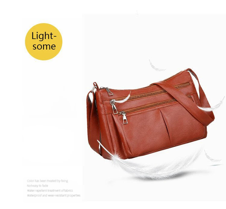 Korean Soft Leather Crossbody Shoulder Bag – Luxury Designer Tote for Women