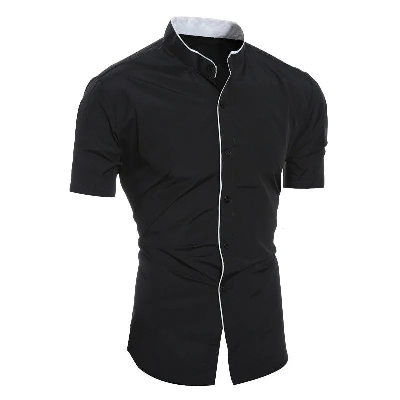 Men's Solid Color Casual Short Sleeve Shirt — Everyday Button-Down