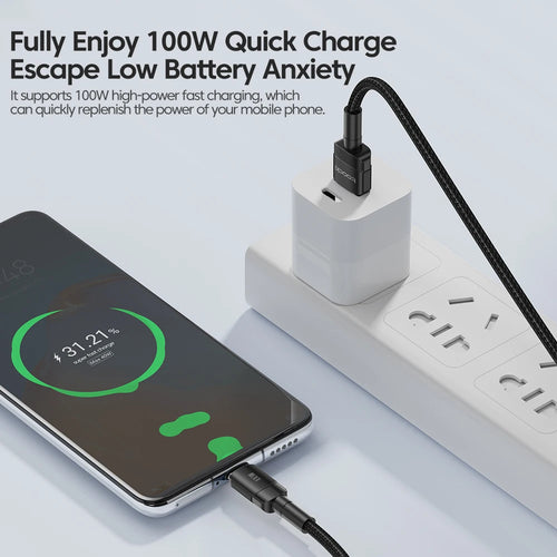 6A Speed. Braided Strength. Every Length. — Toocki USB-A to USB-C 6A 100W Fast Charging Cable | 0.25m to 3m, Huawei, Xiaomi, Samsung, OnePlus, 4 Colors