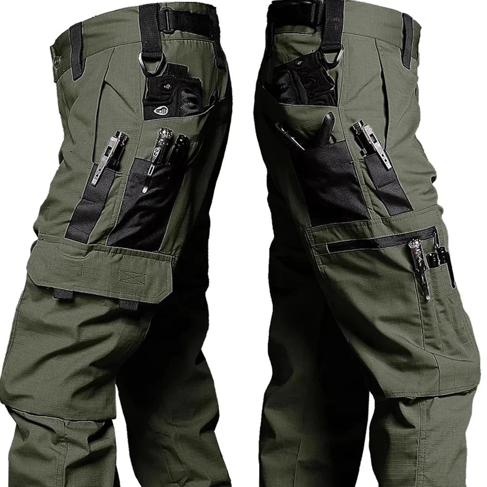 Men's Tactical Waterproof Multi-Pocket Cargo Pants — Durable Outdoor Work Trousers