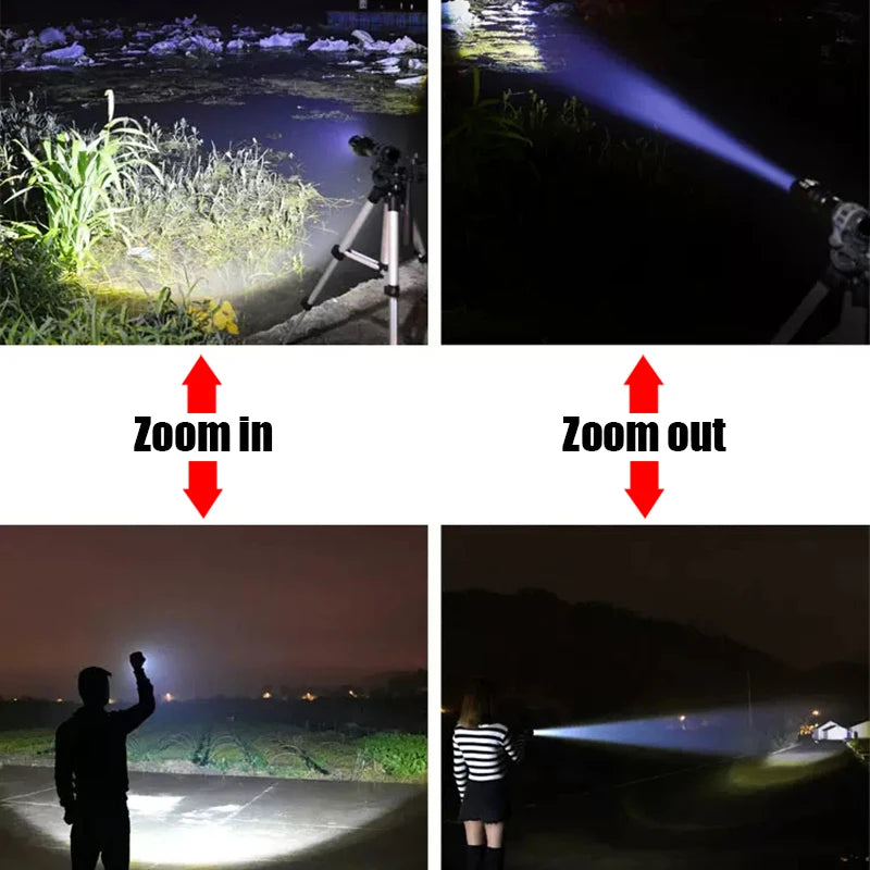 Mini COB+XPE LED Flashlight – USB Rechargeable, Zoomable, 3 Modes with Pocket Clip for Camping & EDC