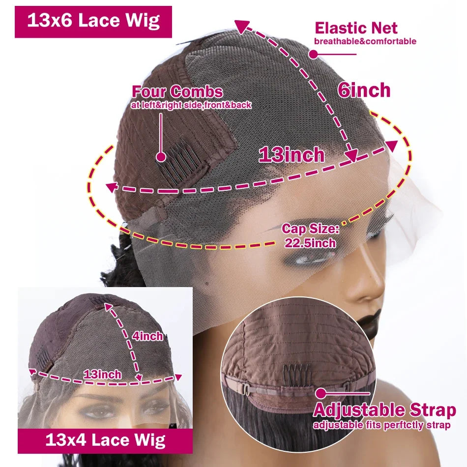 30–40 Inch Loose Deep Wave Lace Front Wig | 13x4 13x6 5x5 HD Lace 250 Density Brazilian Human Hair