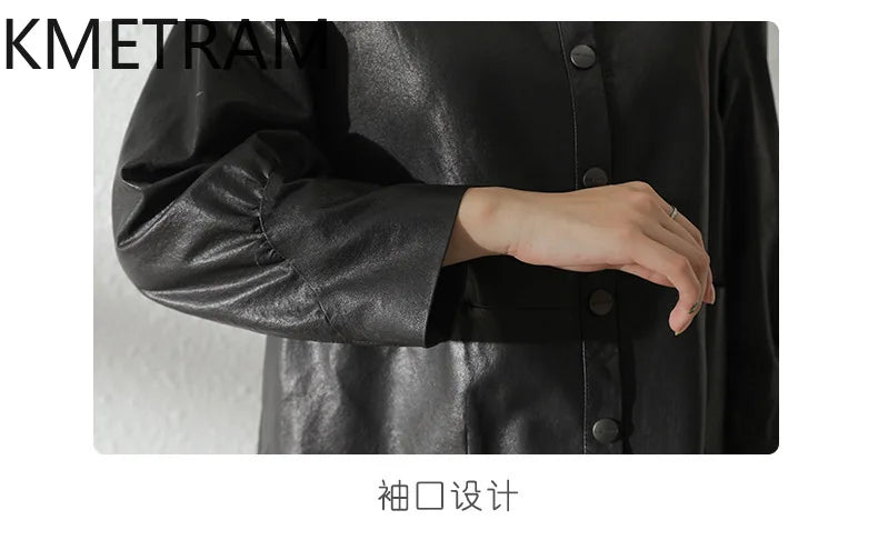 Women's Sheepskin Leather Jacket – Black or Matcha