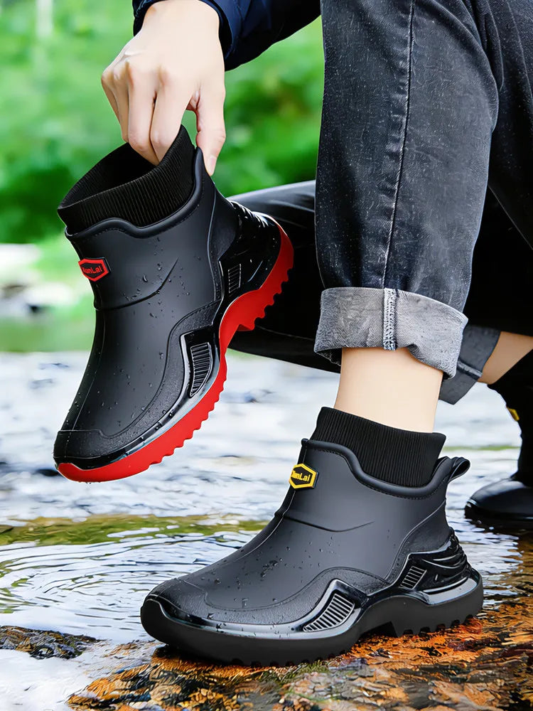 Men's Plush-Lined EVA Rain Boots