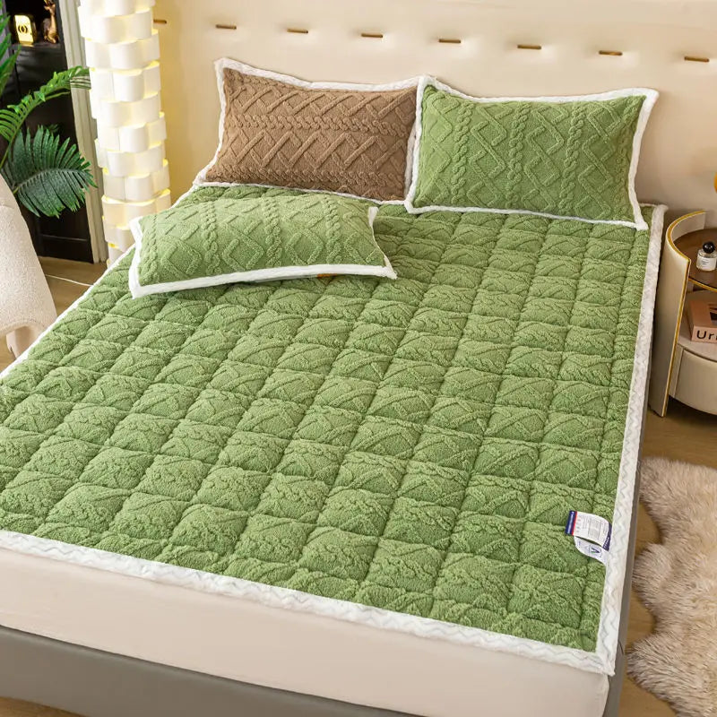 Thickened Warm Mattress Fitted Sheet – Non-Slip Elastic Band Mattress Cover, Multiple Sizes