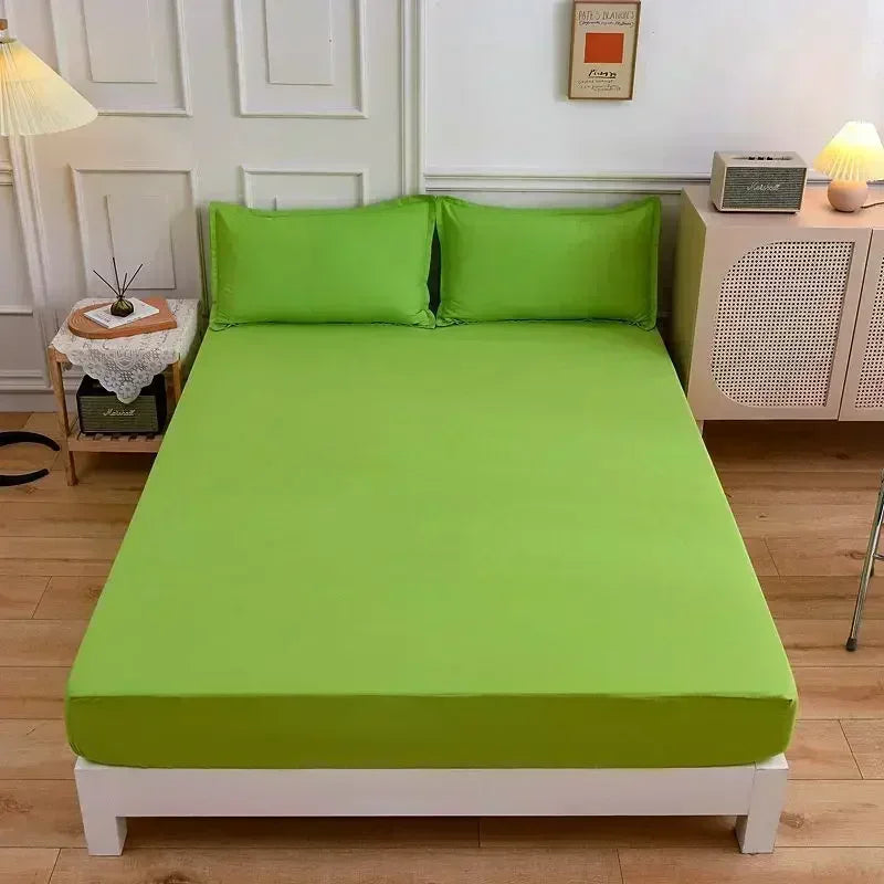 High-Quality Elastic Fitted Sheet – Solid Color Mattress Cover, 80–200cm, Single to King