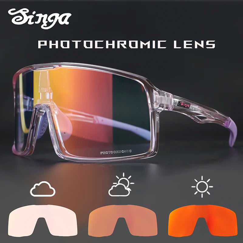 Singa Photochromic Cycling Sunglasses | UV400 Running Bicycle Outdoor Sports Eyewear