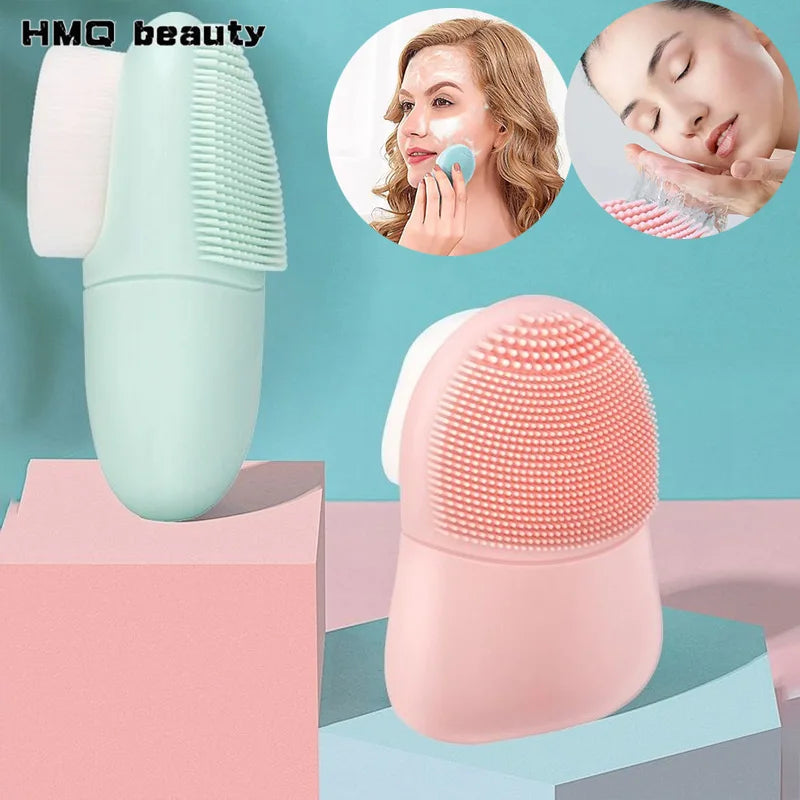 Double-Sided Silicone Facial Cleansing Brush – Manual Deep Pore Cleanser & Gentle Exfoliator