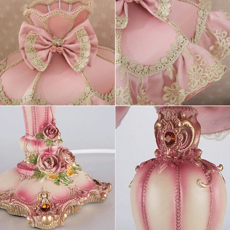 Pink Table Lamp – Decorative Fabric Shade