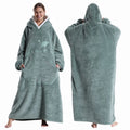 Wearable Hooded Blanket – Long Fleece Comfort with Sleeves