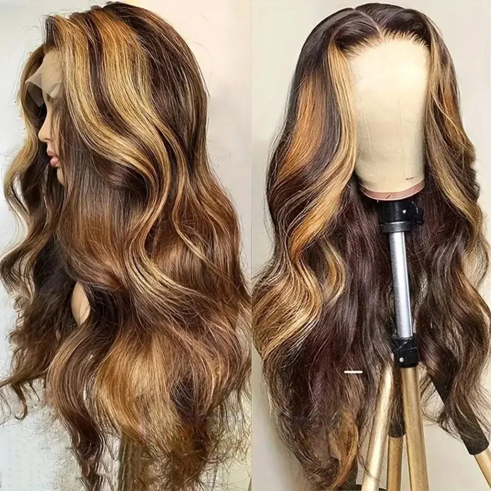 30 Inch Honey Blonde Ombre Body Wave Lace Front Wig | 4/27 Highlight 13x4 13x6 HD Glueless Pre-Plucked Brazilian Human Hair