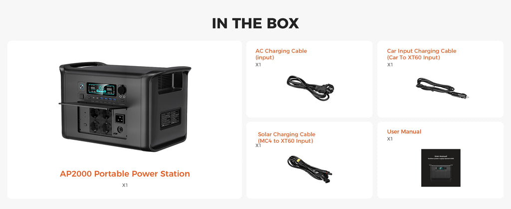 Portable Power Station — 2400W / 1800W / 500W LiFePO4 Solar Generator & Emergency Power Supply