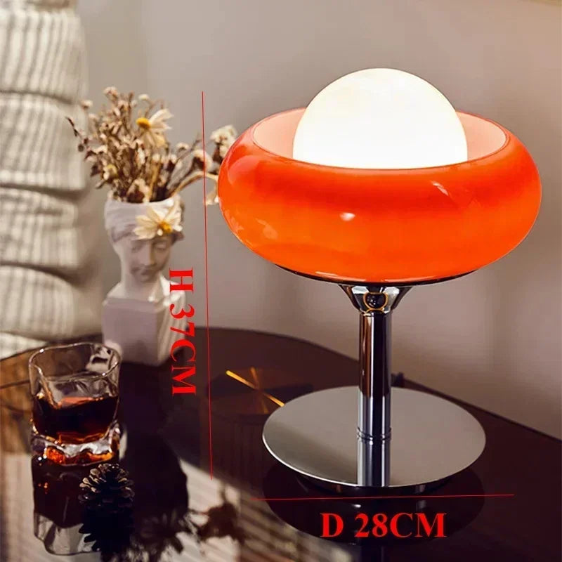 Bauhaus Glass Lamp – Red & Yellow Table or Floor