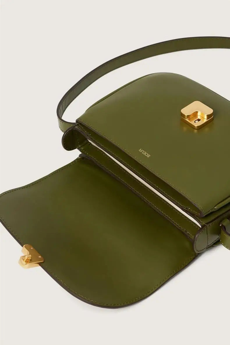 Tofu Square Crossbody Satchel – Luxury PU Leather Small Shoulder Bag for Women