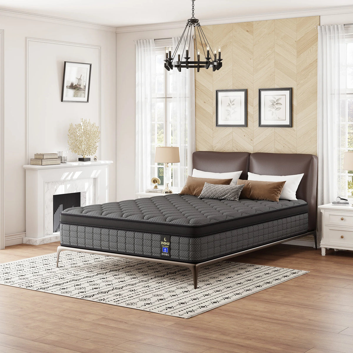 12"/14" Gel Memory Foam Hybrid Mattress – Pocket Innerspring Euro Top, Medium Firm, Twin to King